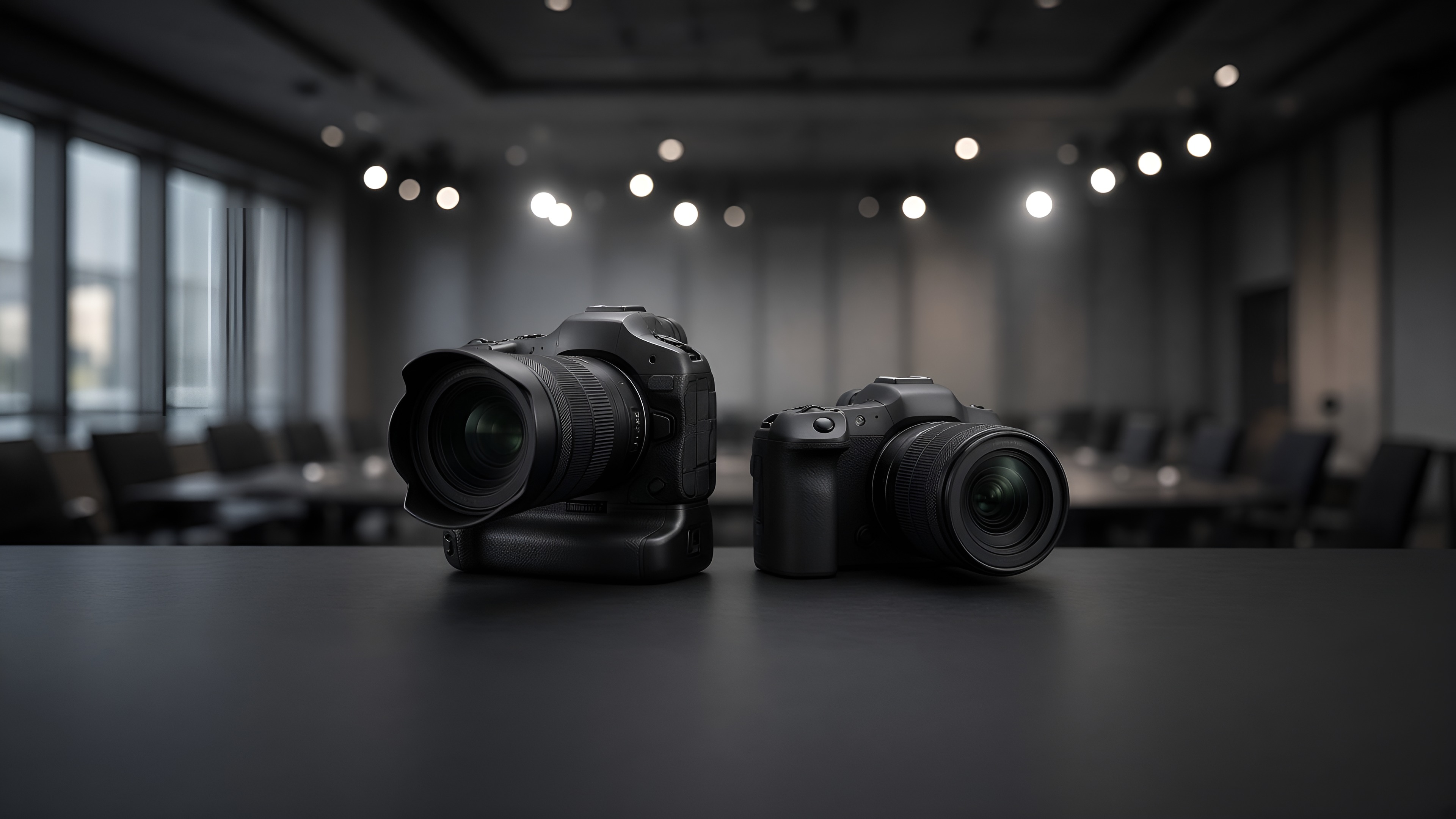 Two cameras prepared for a photography assignment