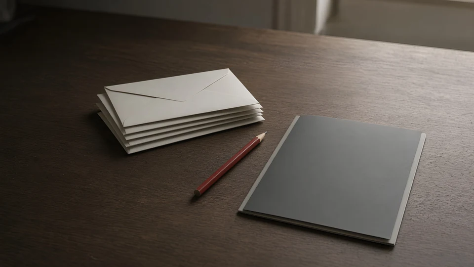 Ordered correspondence and a folder on a worktable